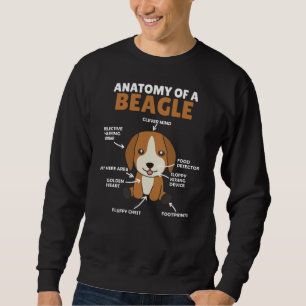Anatomie eines Beagle Niedliche Hunde Welpe Sweatshirt