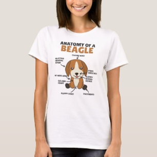 Anatomie eines Beagle Niedliche Hunde Welpe T-Shirt