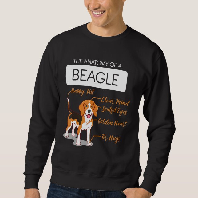 Anatomie eines Beagle zum Geburtstag Sweatshirt (Vorderseite)