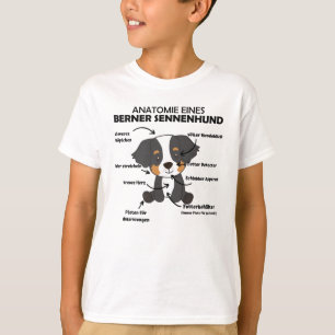 Anatomie eines Berner Hundes Niedliche Hunde Welpe T-Shirt