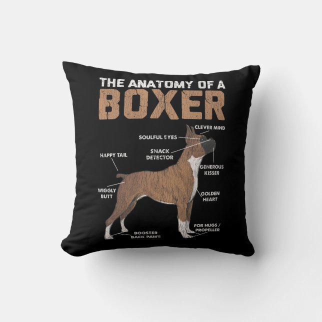 Anatomie eines Boxer Hund Tierherds Kissen (Vorderseite)