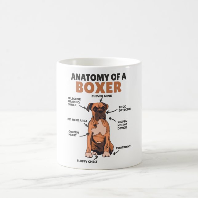 Anatomie eines Boxer Sweet Dog Welpen Kaffeetasse (Mittel)