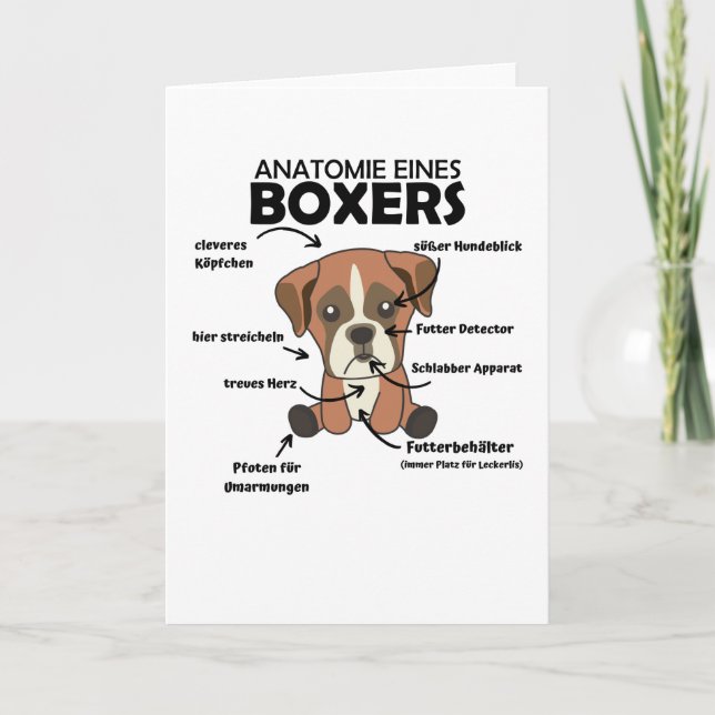 Anatomie eines Boxer Sweet Dog Welpen Karte (Vorderseite)