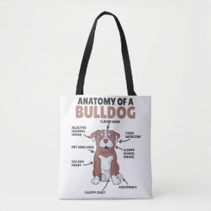 Anatomie eines Bulldoggen Hundes Tasche