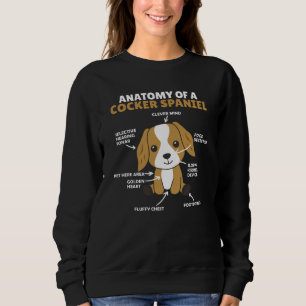 Anatomie eines Cocker Spanel Niedlich Hunde Welpe Sweatshirt