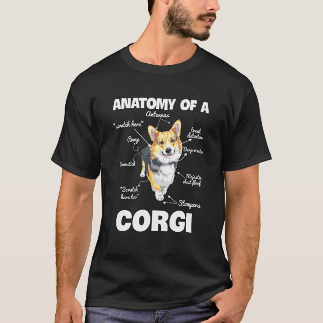 Anatomie eines Corgi-Hundes T-Shirt (Vorderseite)