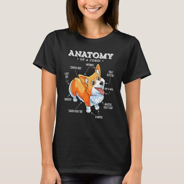 Anatomie eines Corgi-T - Shirt Funny Dog (Vorderseite)