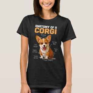 Anatomie eines Corgis Corgi-Welpen-Anatomie T-Shirt