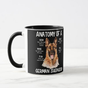 Anatomie eines deutschen Hirten für Hundeliebhaber Tasse