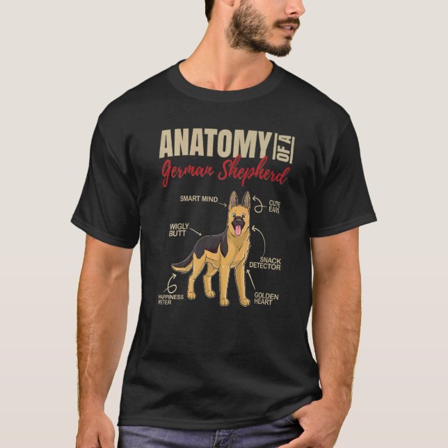 Anatomie eines deutschen Schäferhundes T-Shirt (Vorderseite)