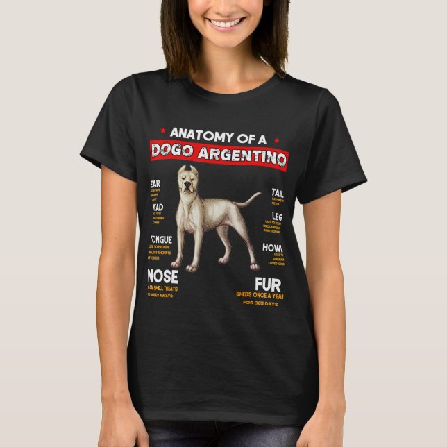 Anatomie eines Dogo Argentino Hunde Liebe zum Shir T-Shirt (Vorderseite)