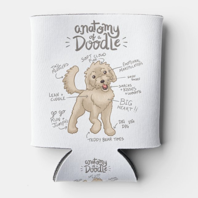 Anatomie eines Doodle Hundes Dosenkühler (Vorderseite)