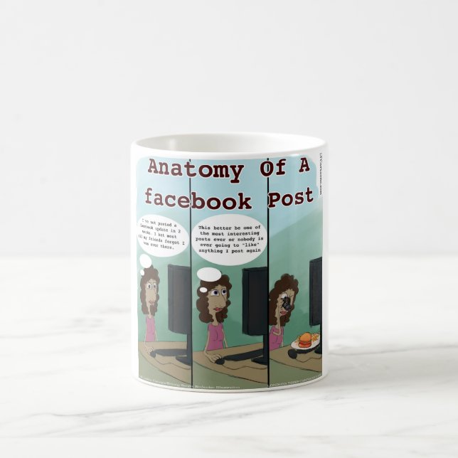 Anatomie eines Facebook Post Funny Kaffeetasse (Mittel)