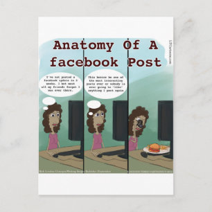 Anatomie eines Facebook Post Funny Postkarte