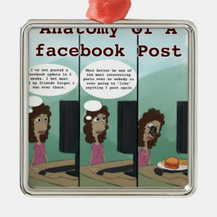 Anatomie eines Facebook Post Funny Silbernes Ornament