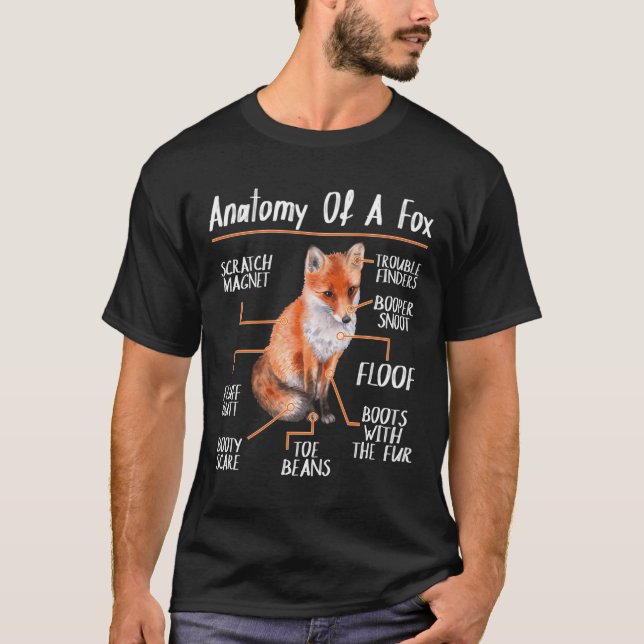 Anatomie eines Fox-Geschenkes Red Fox T-Shirt (Vorderseite)