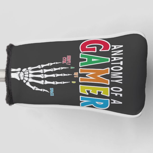 Anatomie eines Gamer Skeleton Hand Funny Head Cove Golf Headcover (Vorderseite)
