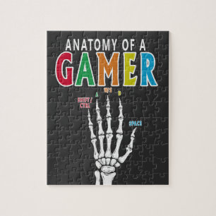 Anatomie eines Gamer Skeleton Hand Funny Puzzle