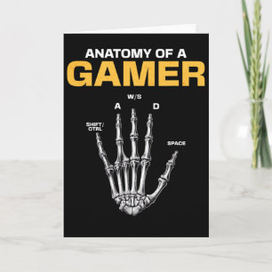 Anatomie eines Gamer Skeleton Hand Funny Video Gam Karte
