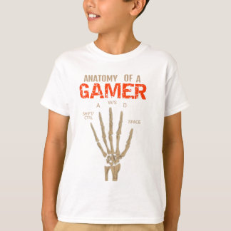 Anatomie eines Gamer Skeleton Hand Keyboard T - Sh T-Shirt
