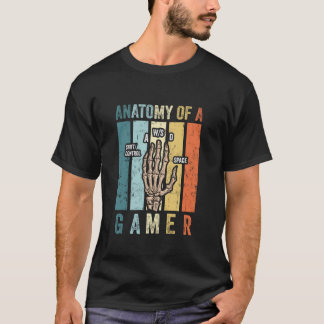 Anatomie eines Gamer-Video-Gaming Skeletton Hand M T-Shirt