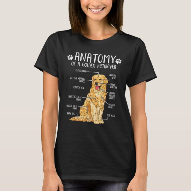 Anatomie eines Golden Retriever T-Shirt (Vorderseite)