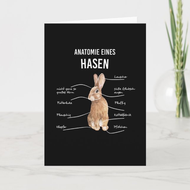 Anatomie eines Hasen-Kaninchen-Kaninchens Karte (Vorderseite)