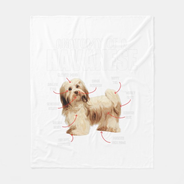 Anatomie eines Havanese - Kubanischer Havaneser Ha Fleecedecke (Vorderseite)