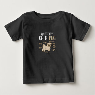 Anatomie eines Hundebüts eines Mops Baby T-shirt