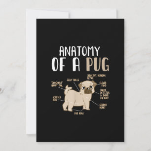 Anatomie eines Hundebüts eines Mops Dankeskarte