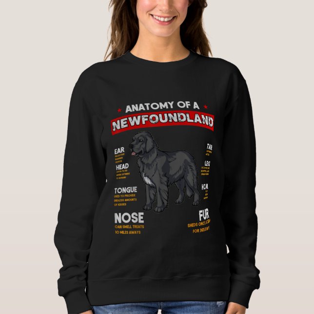Anatomie eines Hundes in Neufundland Sweatshirt (Vorderseite)