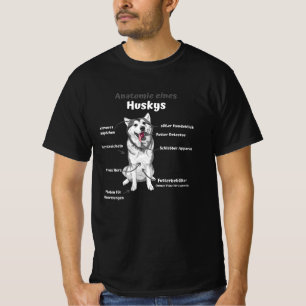 Anatomie eines Husky Niedlich Hunde Funny Puppy T-Shirt