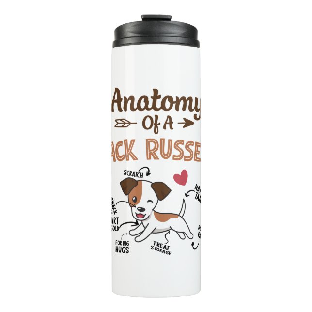 Anatomie eines Jacks Russell Terrier Thermosbecher (Vorderseite)