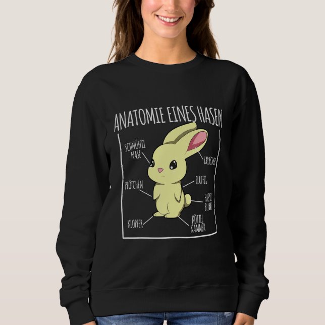 Anatomie eines Kaninchens Sweatshirt (Vorderseite)