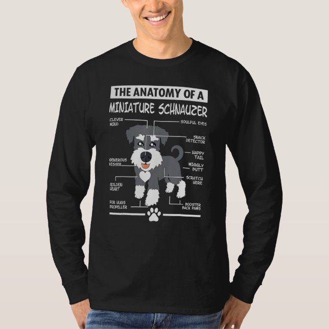 Anatomie eines kleinen Schnauzer-Hundes Mama Hund  T-Shirt (Vorderseite)