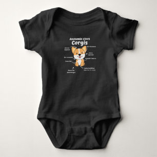 Anatomie eines korgischen Niedlichen Hundes Funny Baby Strampler