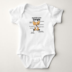 Anatomie eines korgischen Niedlichen Hundes Funny Baby Strampler