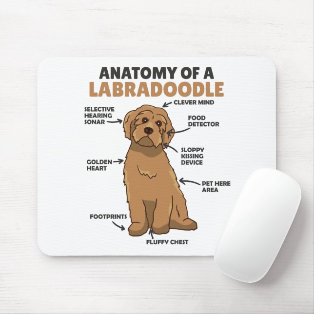 Anatomie eines Labradoodle-Niedlichen Hündchens Mousepad (Mit Mouse)