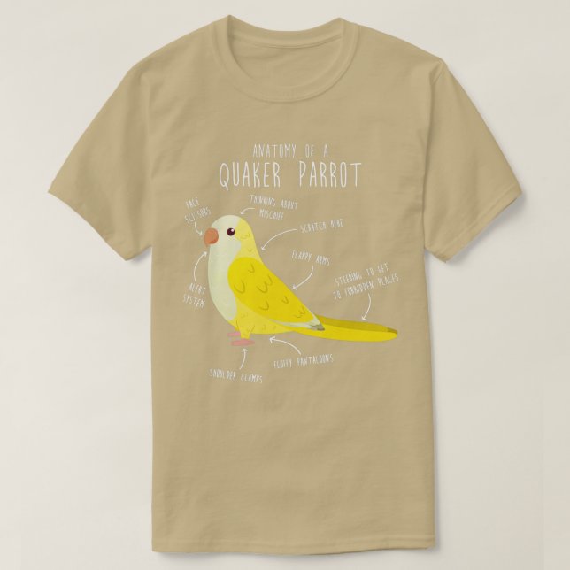 Anatomie eines Lutino Quaker Parrot T-Shirt (Design vorne)