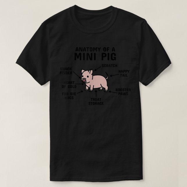 Anatomie eines Mini-Schweinepuchs165 T-Shirt (Design vorne)