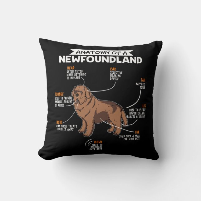 Anatomie eines neugründlichen Hundegespenders Kissen (Vorderseite)
