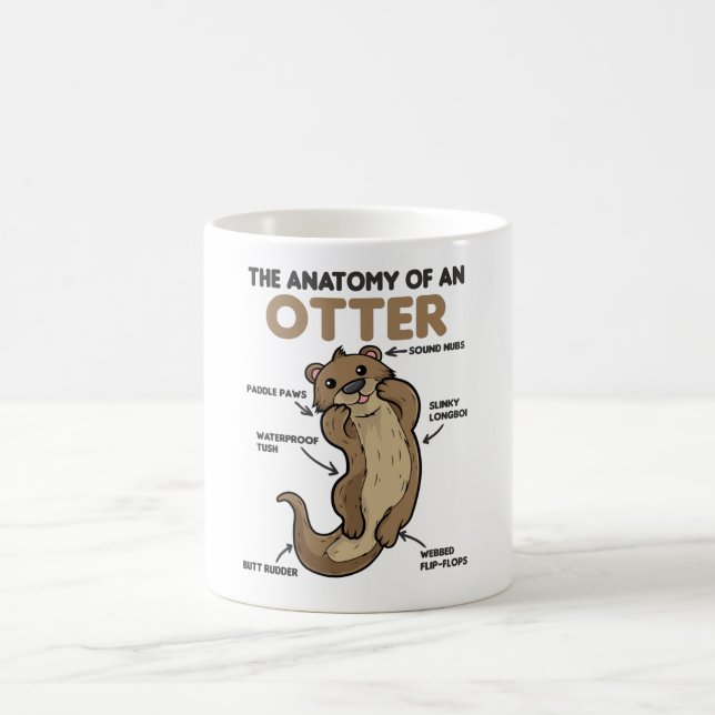 Anatomie eines Otters mit niedlicher Otter Kaffeetasse (Mittel)