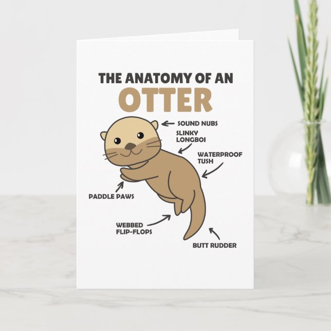 Anatomie eines Otters mit niedlicher Otter Karte (Vorderseite)