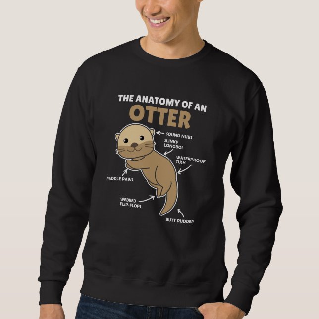 Anatomie eines Otters mit niedlicher Otter Sweatshirt (Vorderseite)