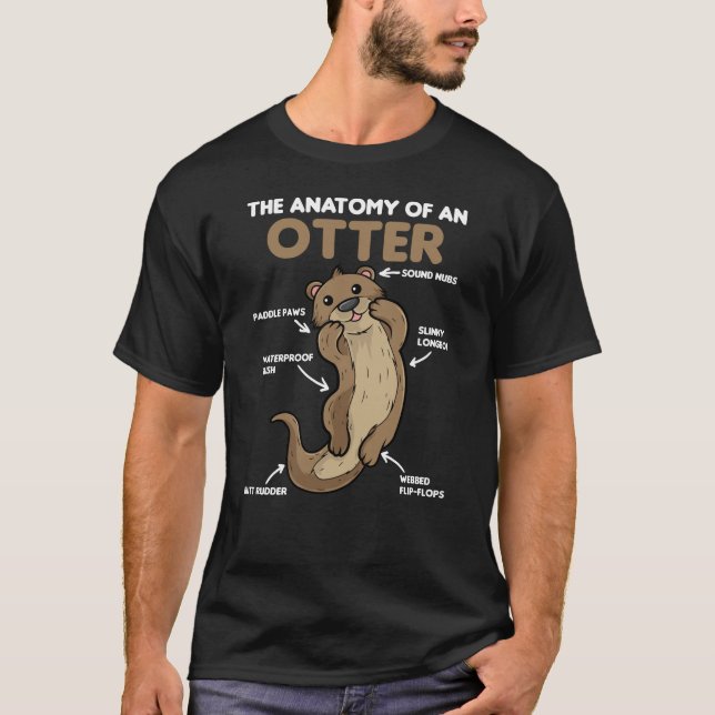 Anatomie eines Otters mit niedlicher Otter T-Shirt (Vorderseite)