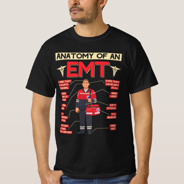 Anatomie eines paramedizinischen EMT-EMS-Gesundhei T-Shirt (Vorderseite)
