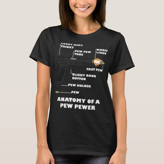 Anatomie eines Pew Pewer Funny 2. Änderung Gun Lov T-Shirt (Vorderseite)