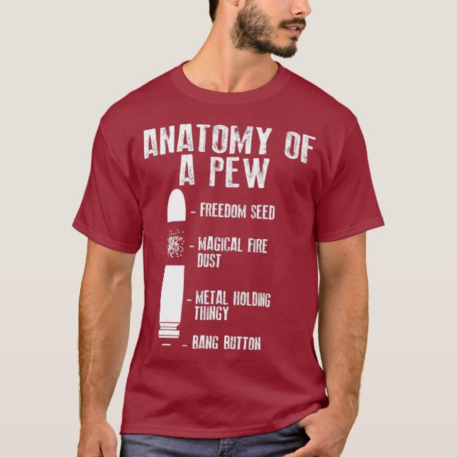 Anatomie eines    PewFunny Weapon Gun BulletProof T-Shirt (Vorderseite)
