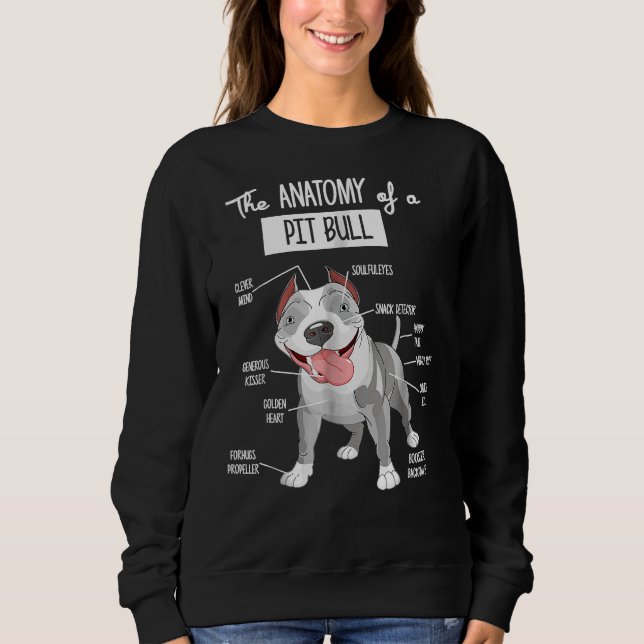 Anatomie eines Pitbull Hundes Lover Unisex Männer  Sweatshirt (Vorderseite)