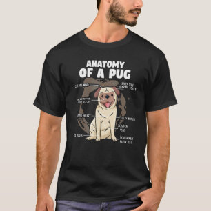 Anatomie eines Pug-Rasse-Hundes Pet Hound Pun T-Shirt